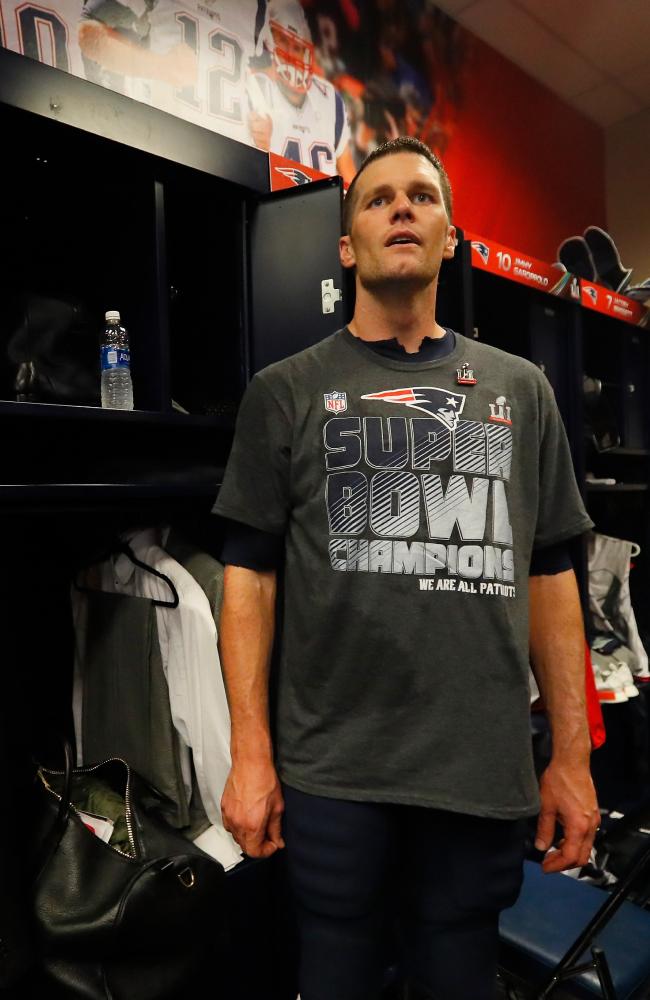 Brady was distraught in the locker room after Super Bowl LI, not able to find his game jersey.