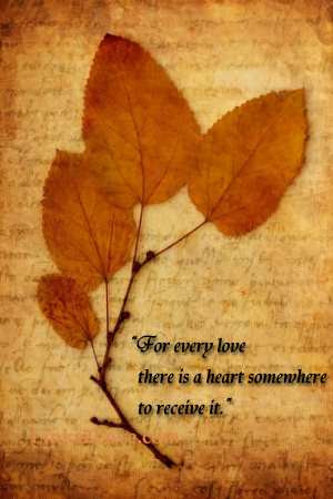 For every love there is a heart somewhere to receive it.