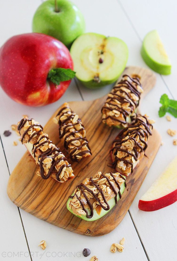 Quick Healthy Breakfasts: Chocolate Peanut Butter Granola Apple Bites
