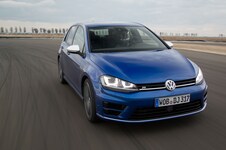 2015-Volkswagen-Golf-R-front-three-quarter-in-motion-41