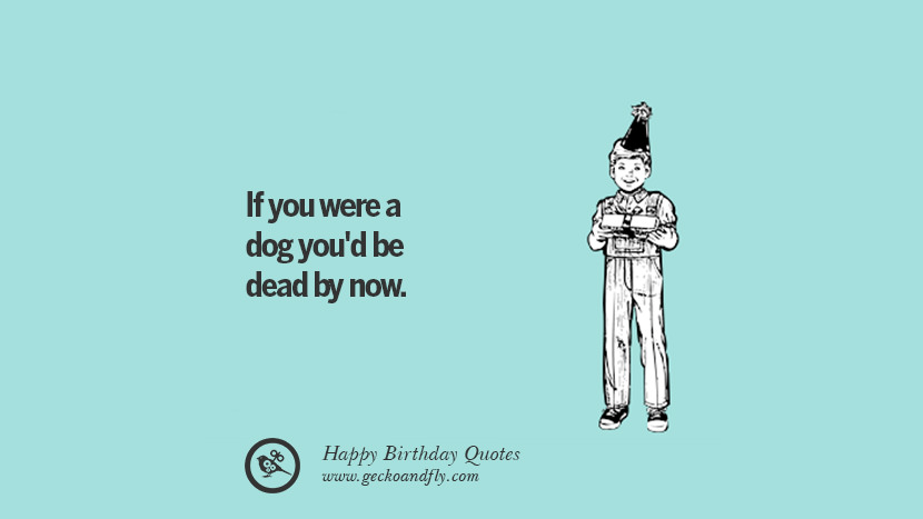 if you were a dog you'd be dead by now. Funny Birthday Quotes saying wishes for facebook twitter instagram pinterest and tumblr