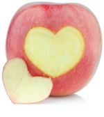 Heart Shape Cut Out of Red Apple