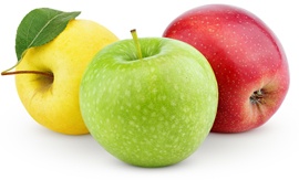 Yellow, Green and Red Apples